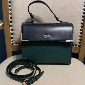 Dune London Black and Dark Green Satchel